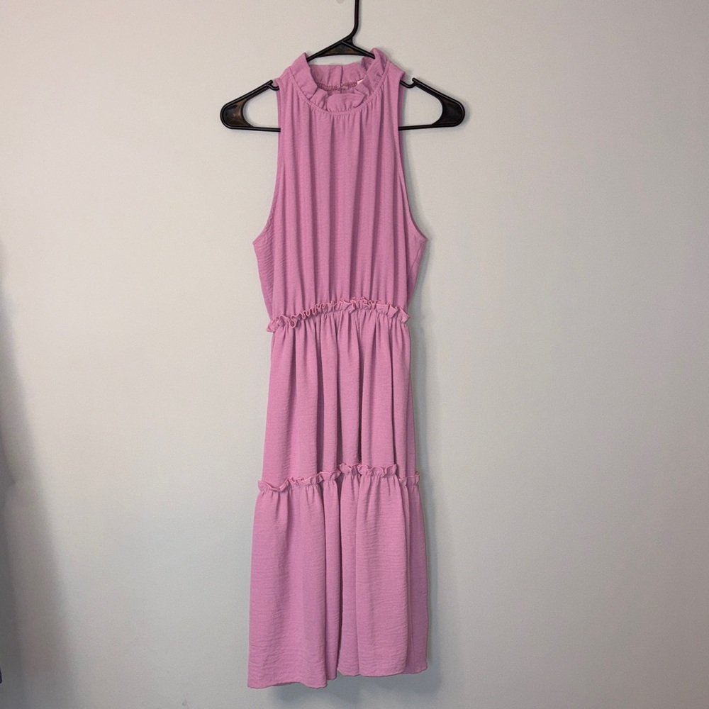Elegant Pink Sleeveless Dress Medium
